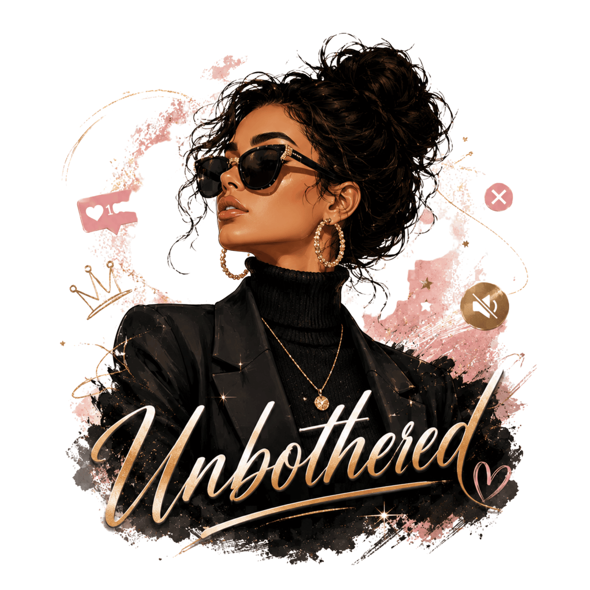 تيشيرت نسائي بتصميم Unbothered