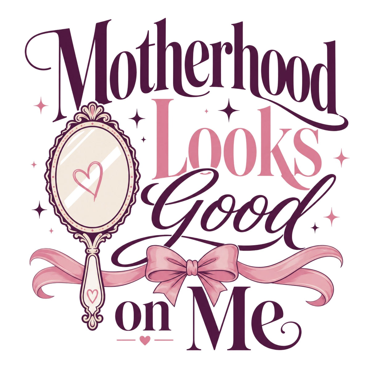 تيشيرت نسائي بتصميم Motherhood Looks Good on Me