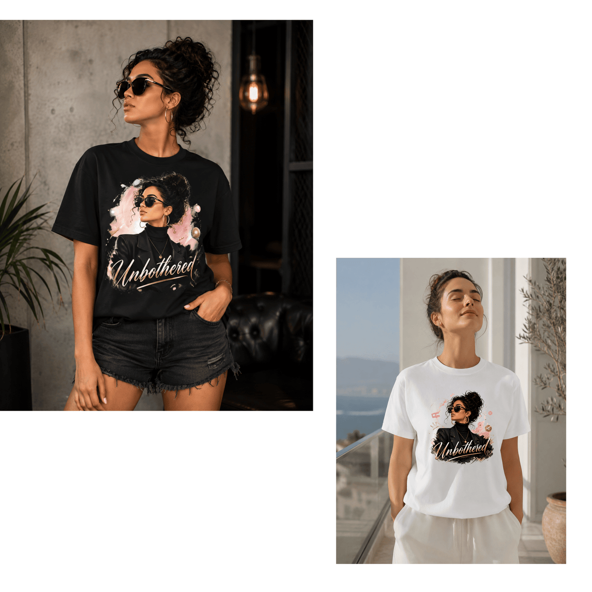 تيشيرت نسائي بتصميم Unbothered