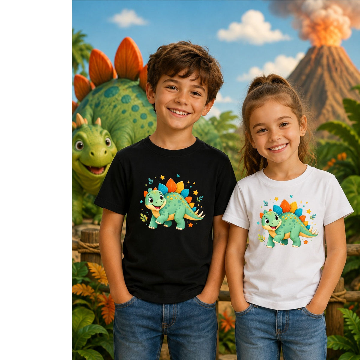 Stegosaurus Smile – Kids’ T-Shirt