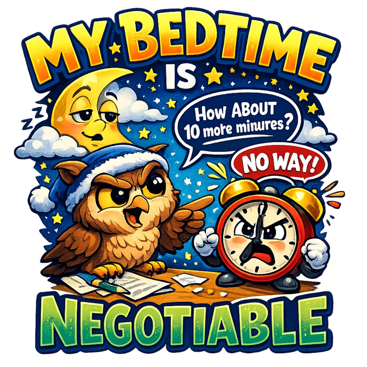 تيشيرت أطفال بتصميم My Bedtime Is Negotiable