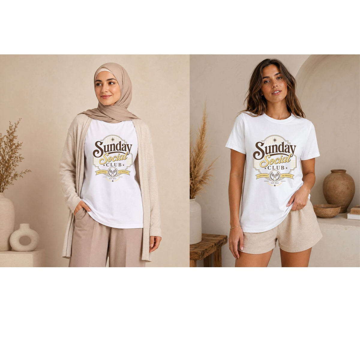 تيشيرت نسائي بتصميم الأحد سوشيال Club