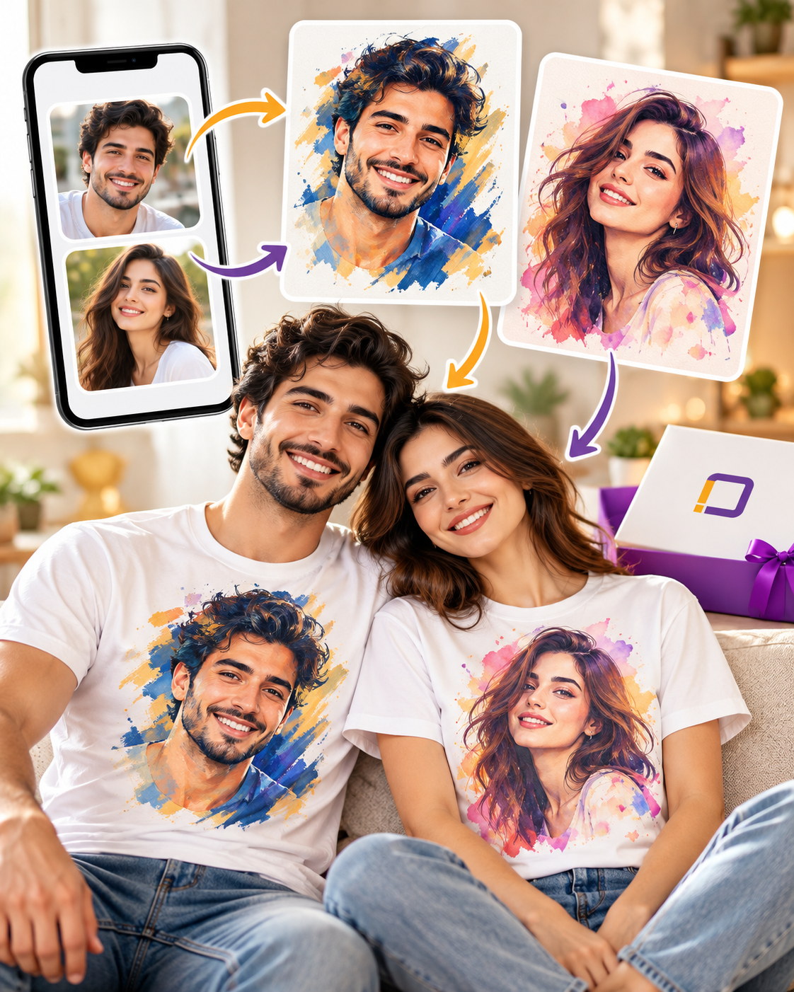 تيشيرت صورة فنية | طباعة رسم مخصص