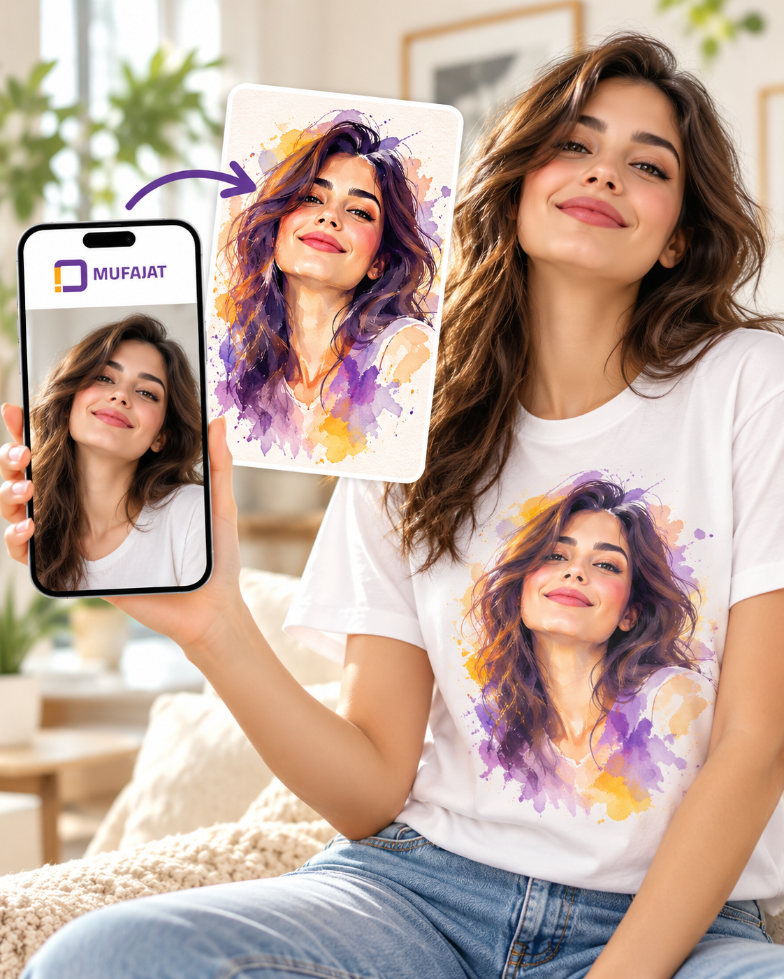 تيشيرت صورة فنية | طباعة رسم مخصص
