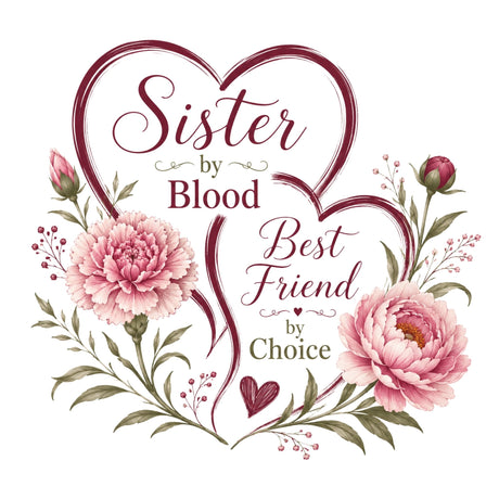 تيشيرت نسائي بتصميم Sister by Blood, Best Friend by Choice