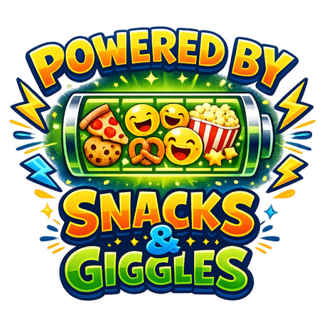 تيشيرت أطفال بتصميم Powered by Snacks & Giggles