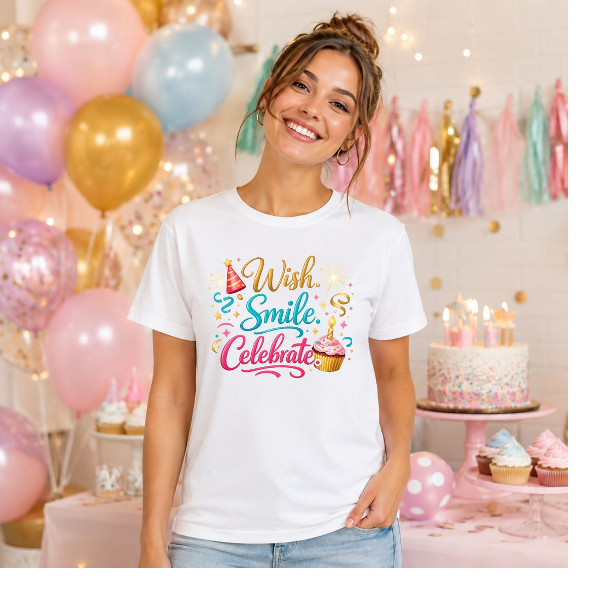 Wish. Smile. Celebrate. – T-Shirt