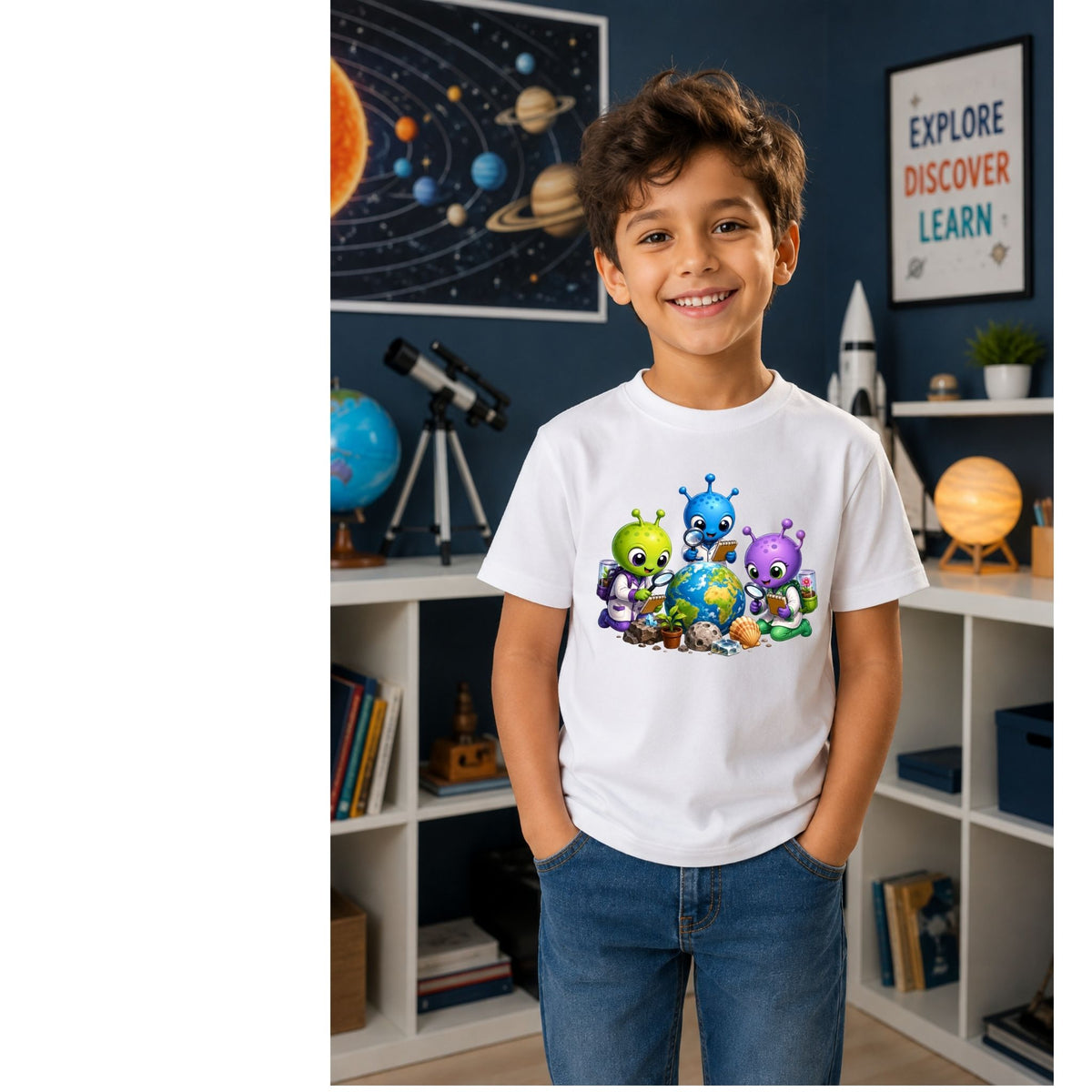 تيشيرت أطفال بتصميم Friendly Alien Research Team