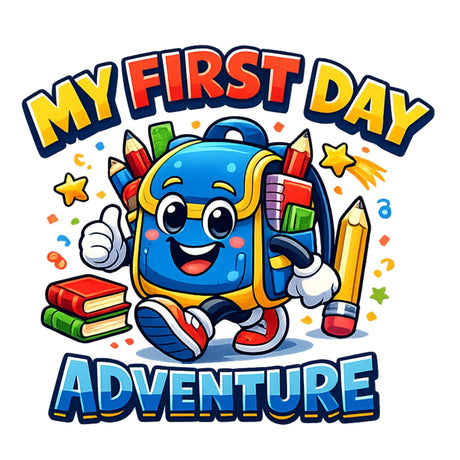 تيشيرت أطفال بتصميم My First Day Adventure