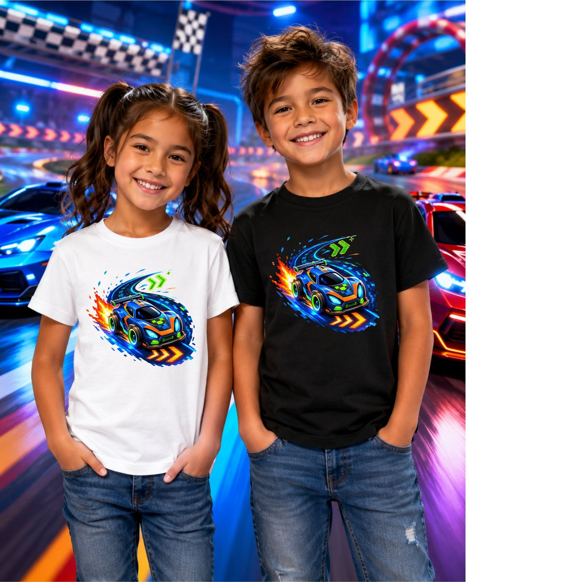 تيشيرت أطفال بتصميم Turbo Racing Dash
