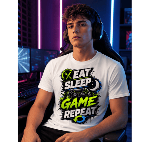 Eat Sleep Game Repeat – Men’s T-Shirt