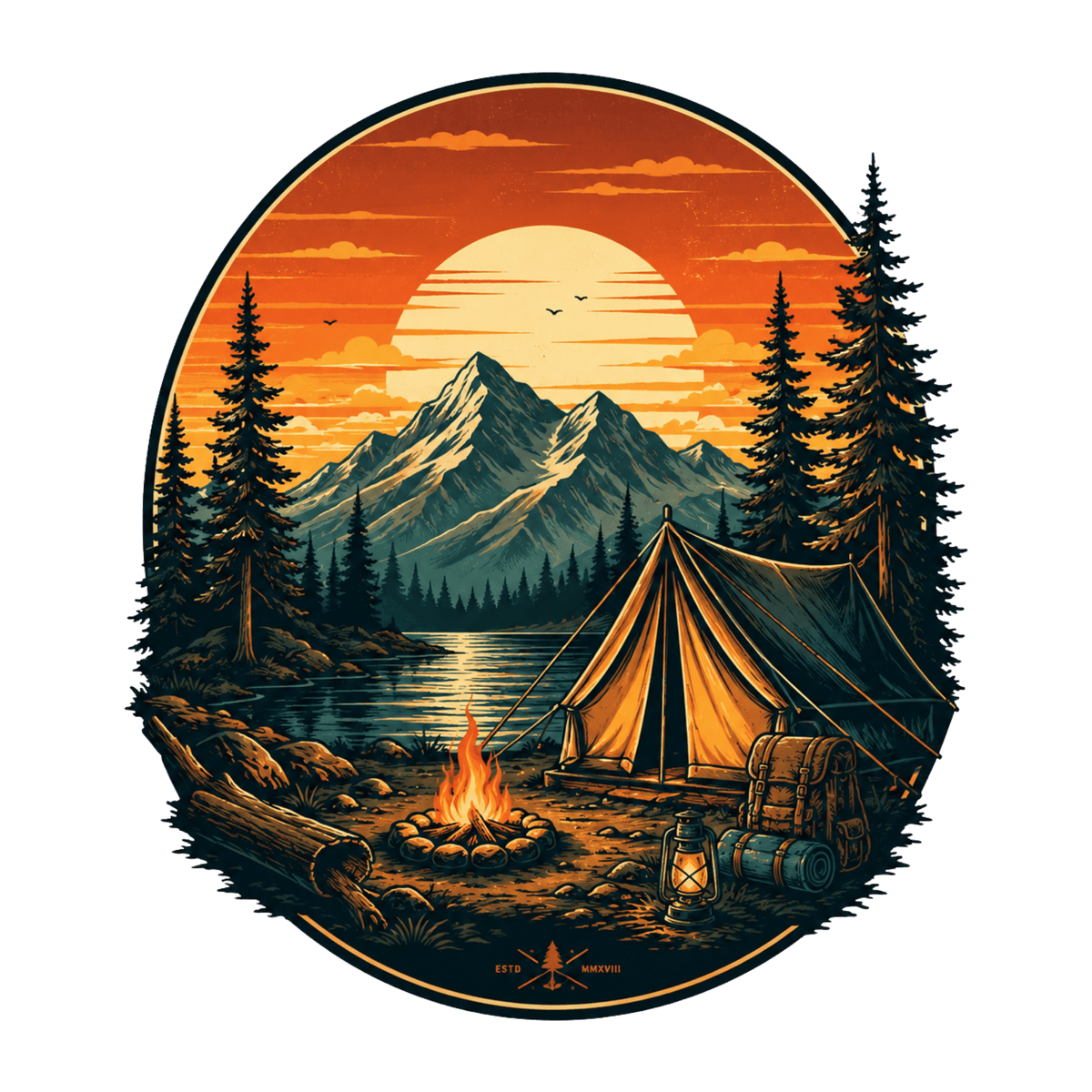 تيشيرت غروب Camping مغامرة