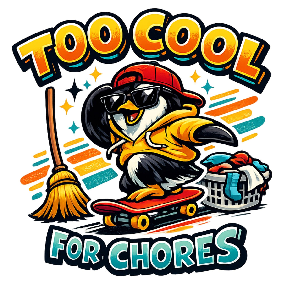 تيشيرت أطفال بتصميم Too Cool for Chores