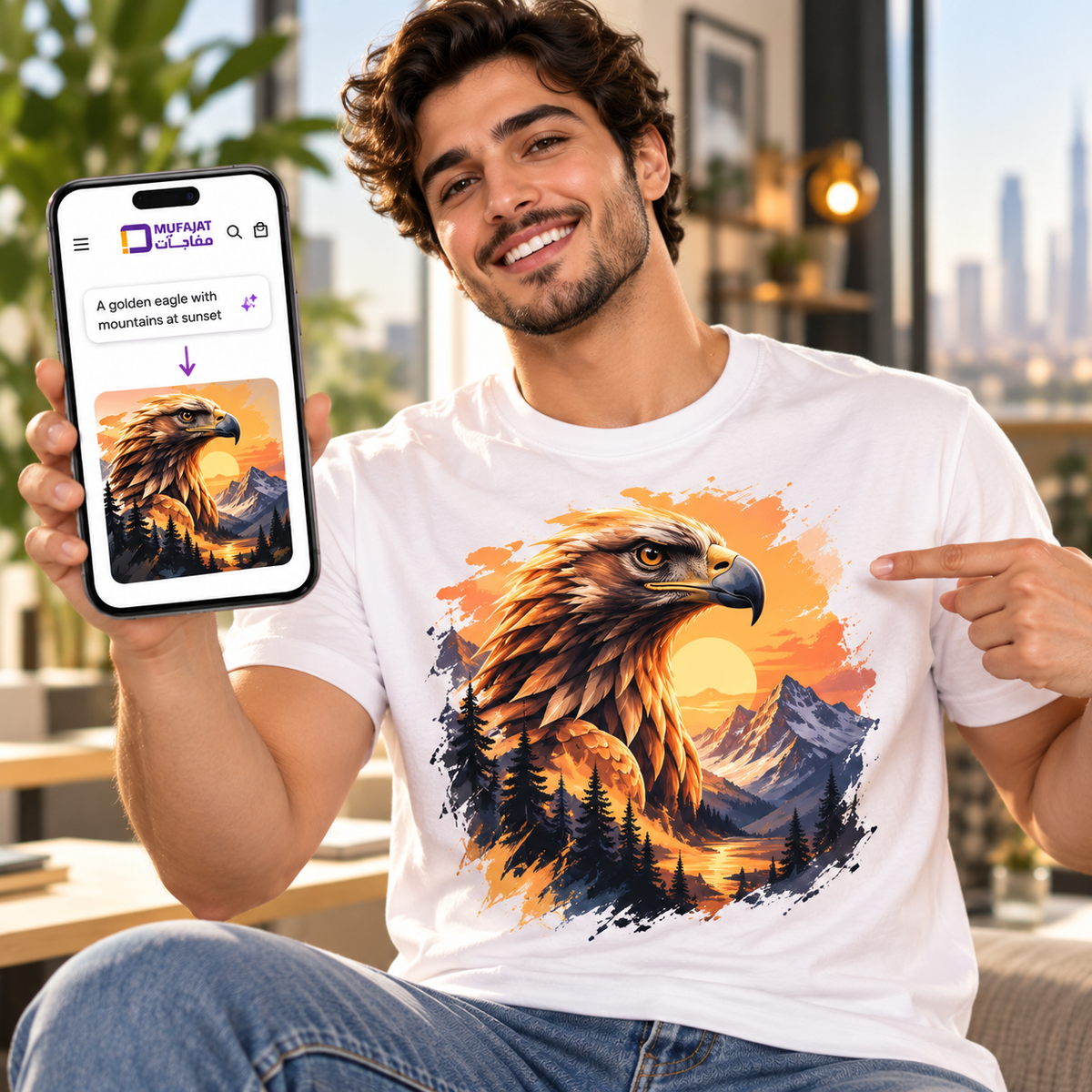 صمّم تيشيرتك المخصص للبالغين والأطفال | تصميم وطباعة أونلاين بالذكاء الاصطناعي