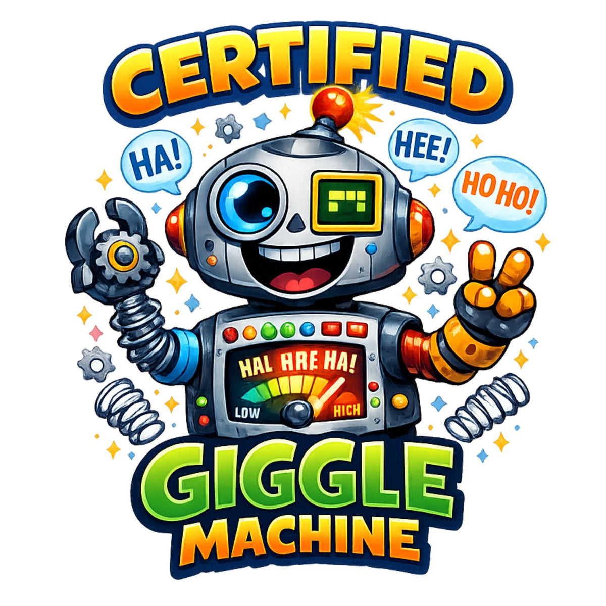 تيشيرت أطفال بتصميم Certified Giggle Machine