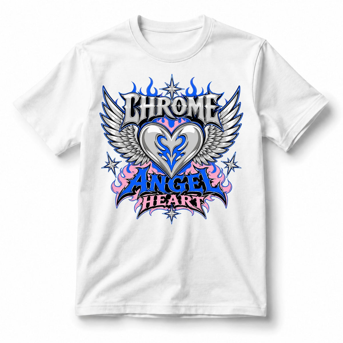 تيشيرت نسائي بتصميم Chrome Angel Heart