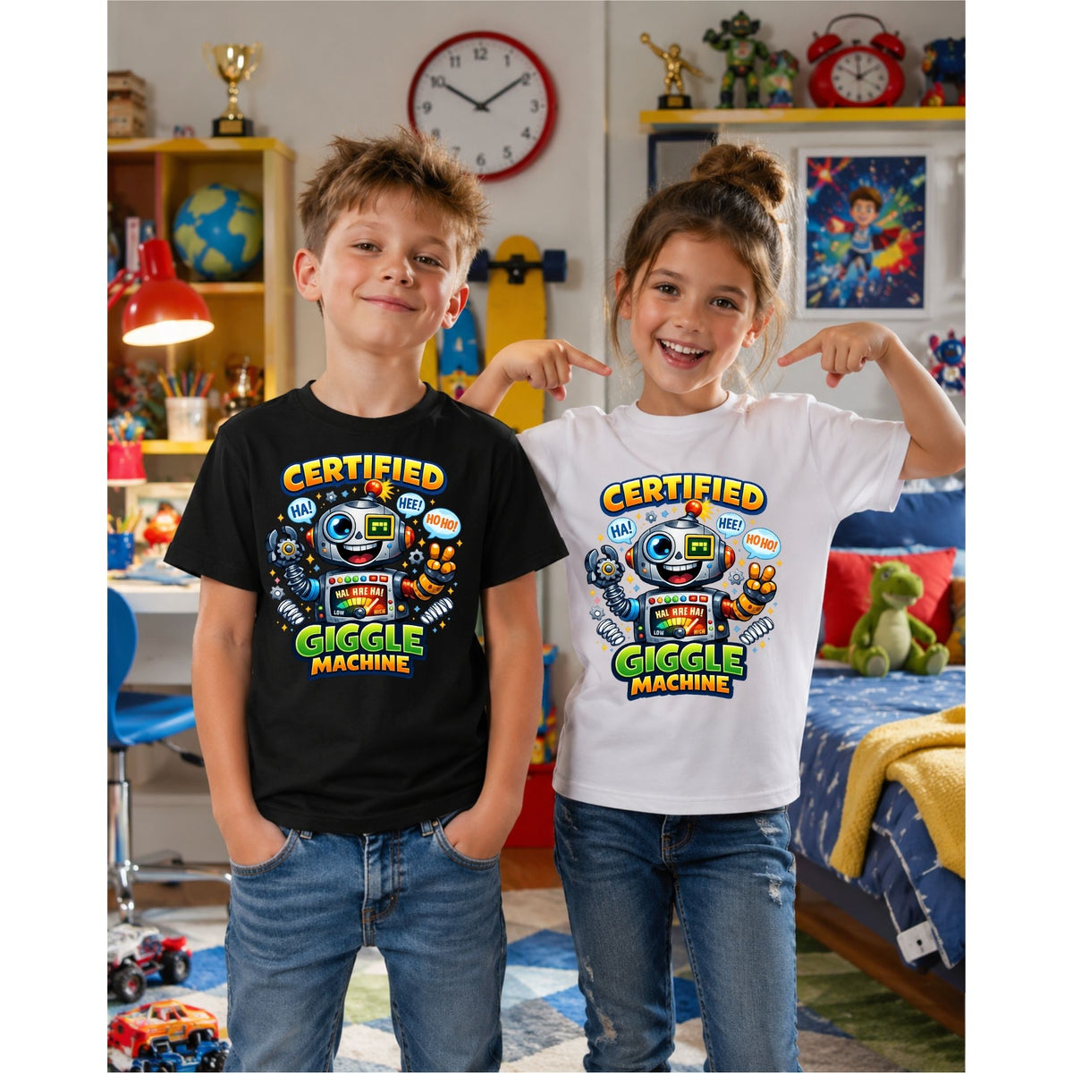 تيشيرت أطفال بتصميم Certified Giggle Machine