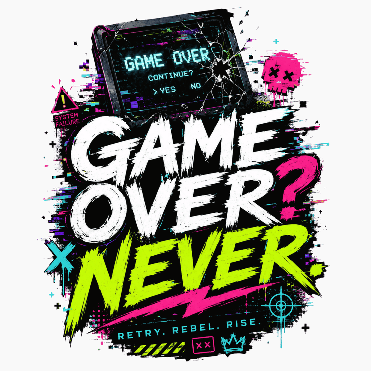 تيشيرت Game Over Never