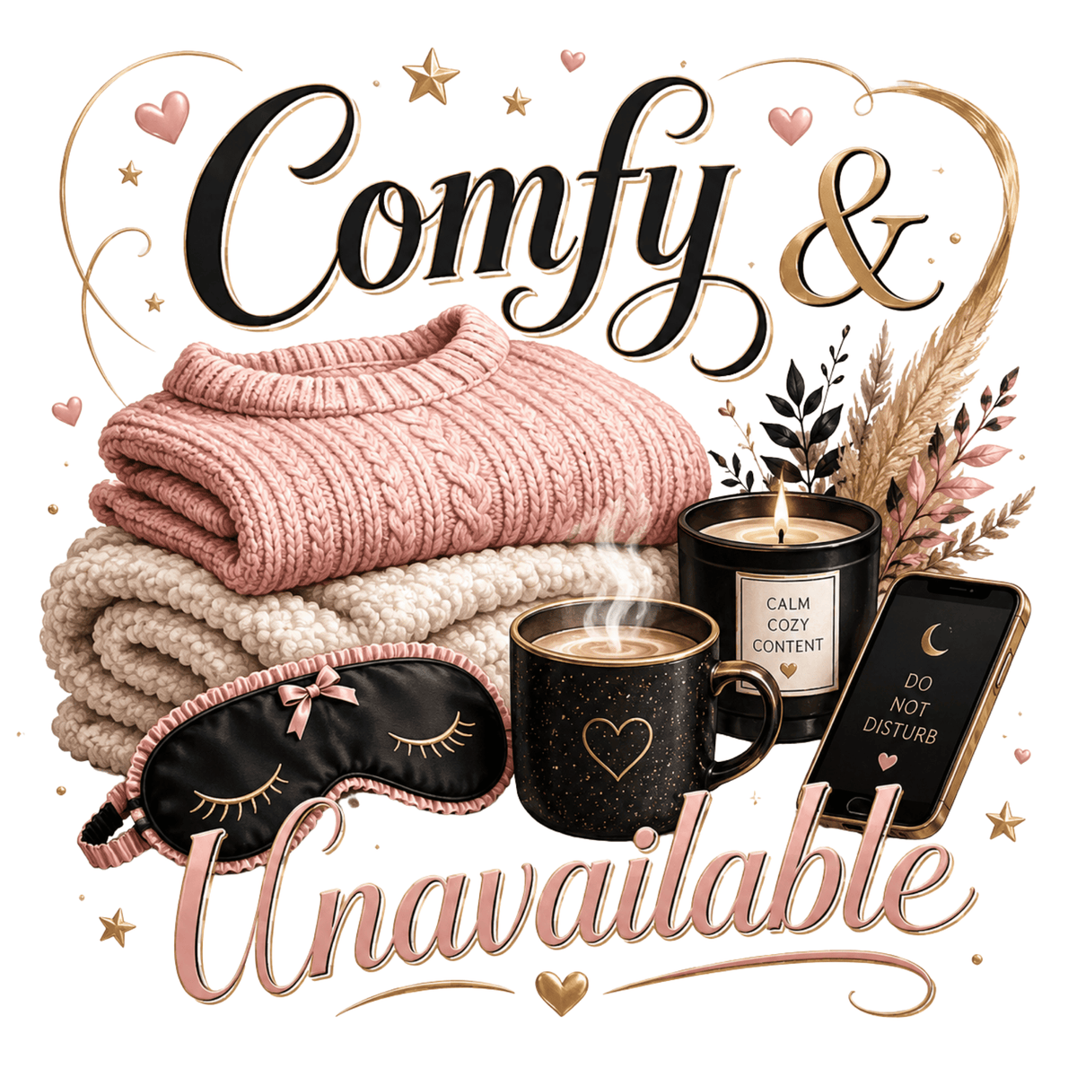 تيشيرت نسائي بتصميم Comfy & Unavailable 1