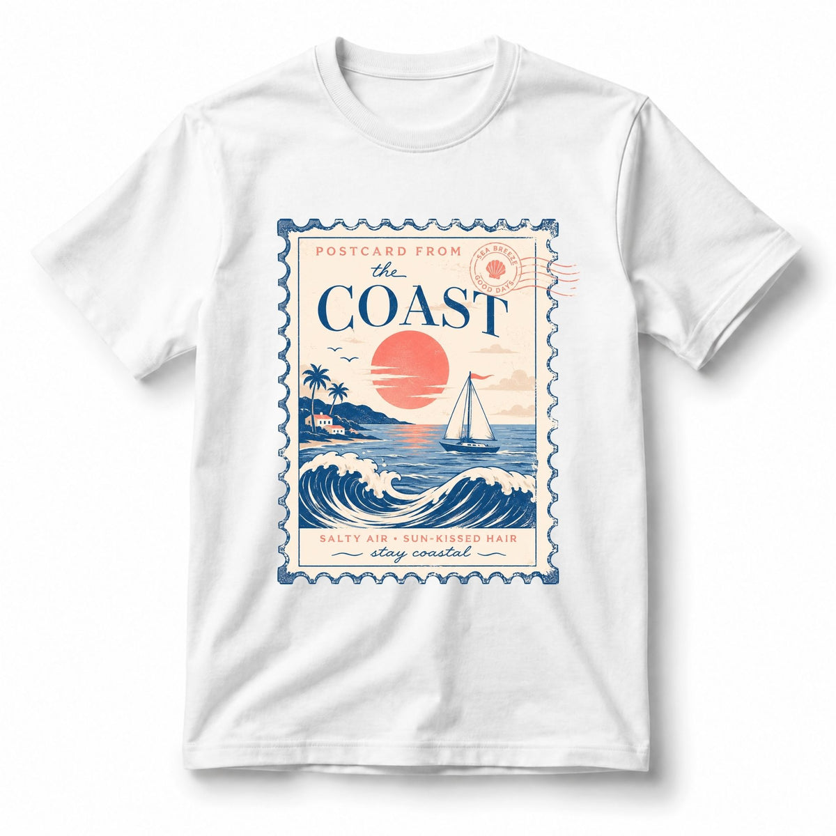 تيشيرت نسائي بتصميم Postcard From the Coast