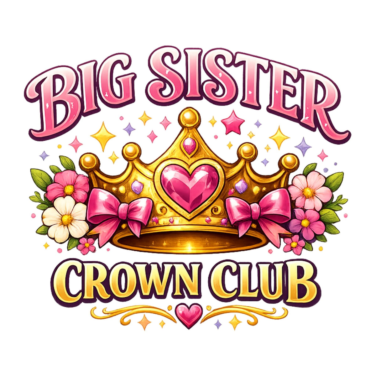 تيشيرت أطفال بتصميم Big Sister Crown Club