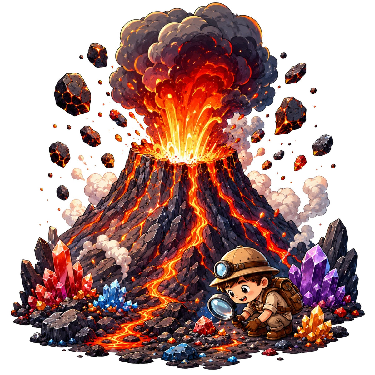 تيشيرت أطفال بتصميم Volcano Discovery