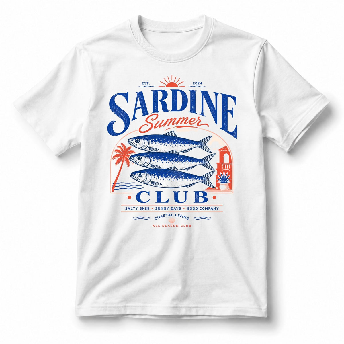 تيشيرت نسائي بتصميم Sardine Summer Club