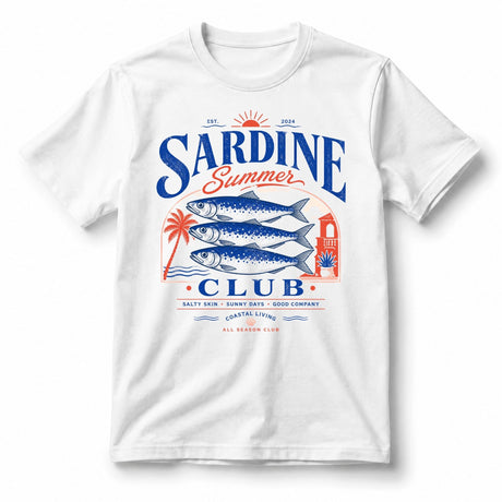 تيشيرت نسائي بتصميم Sardine Summer Club