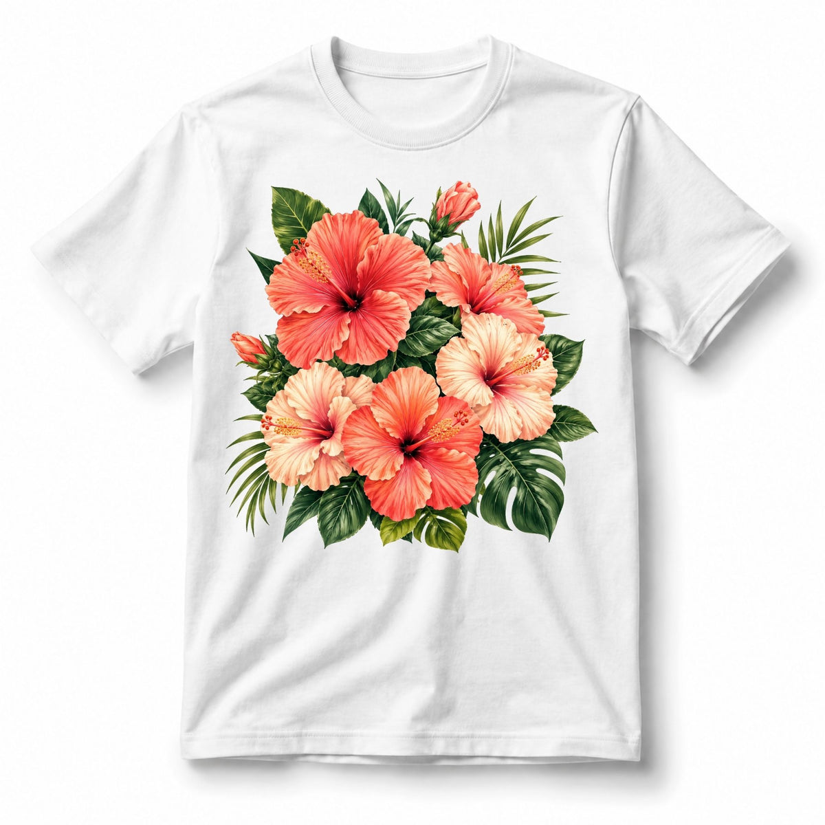 تيشيرت نسائي بتصميم Hibiscus Bloom