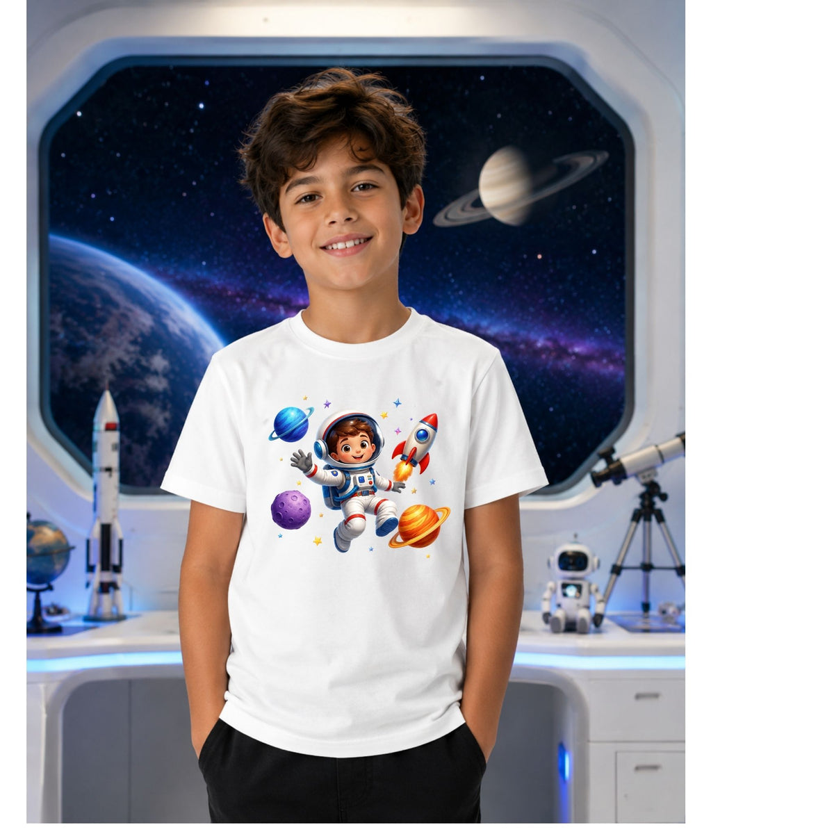 تيشيرت أطفال بتصميم Junior رائد فضاء مغامرة