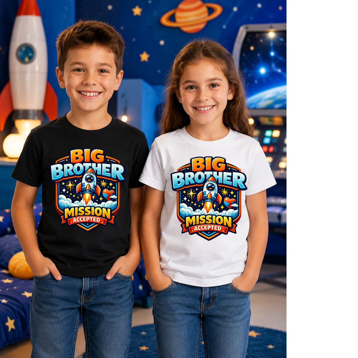 تيشيرت أطفال بتصميم Big Brother Mission Accepted