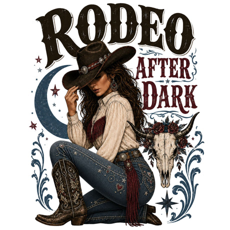 تيشيرت نسائي بتصميم Rodeo After Dark