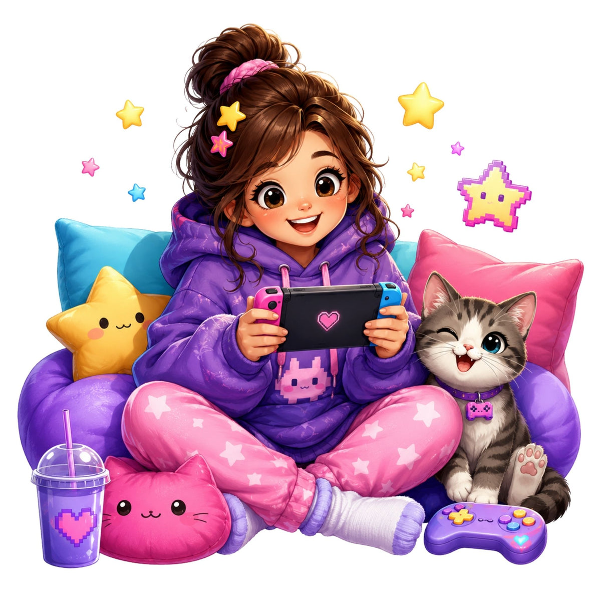 تيشيرت أطفال بتصميم Cozy جيمر بنت
