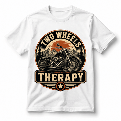 Two Wheels Therapy Motorcycle T-Shirt