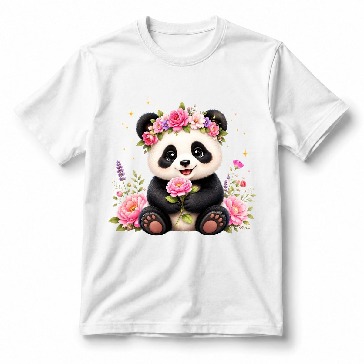 Flower Crown Panda – Kids’ T-Shirt