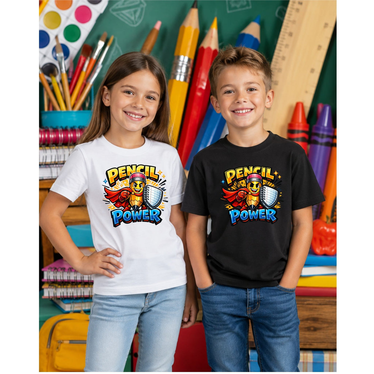 تيشيرت أطفال بتصميم Pencil Power