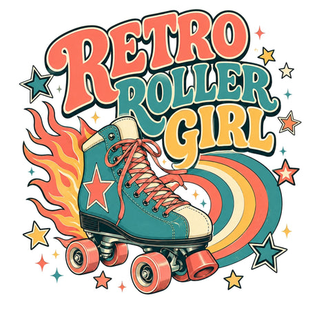 تيشيرت نسائي بتصميم Retro Roller Girl