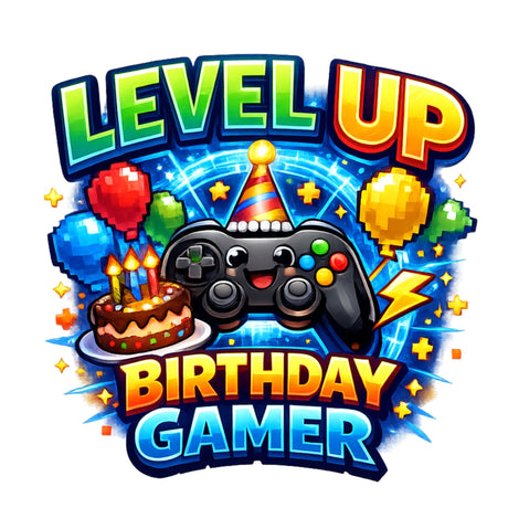 تيشيرت أطفال حفلة عيد ميلاد Level Up