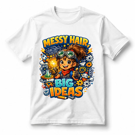 تيشيرت أطفال بتصميم Messy Hair, Big Ideas