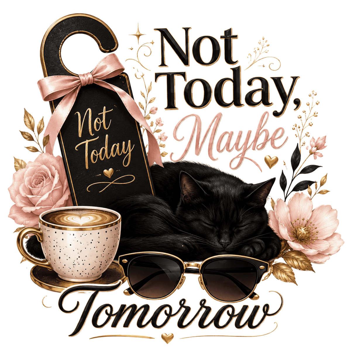 تيشيرت نسائي بتصميم Not Today, Maybe Tomorrow