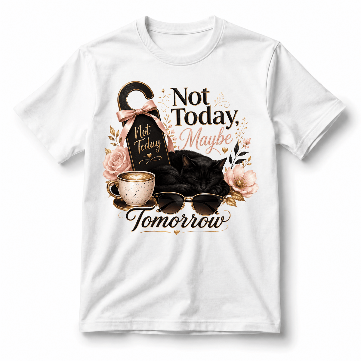 تيشيرت نسائي بتصميم Not Today, Maybe Tomorrow