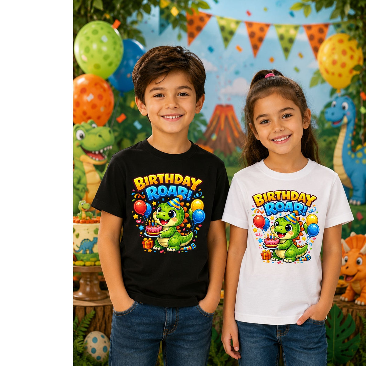 Dinosaur Birthday Roar – Kids’ T-Shirt