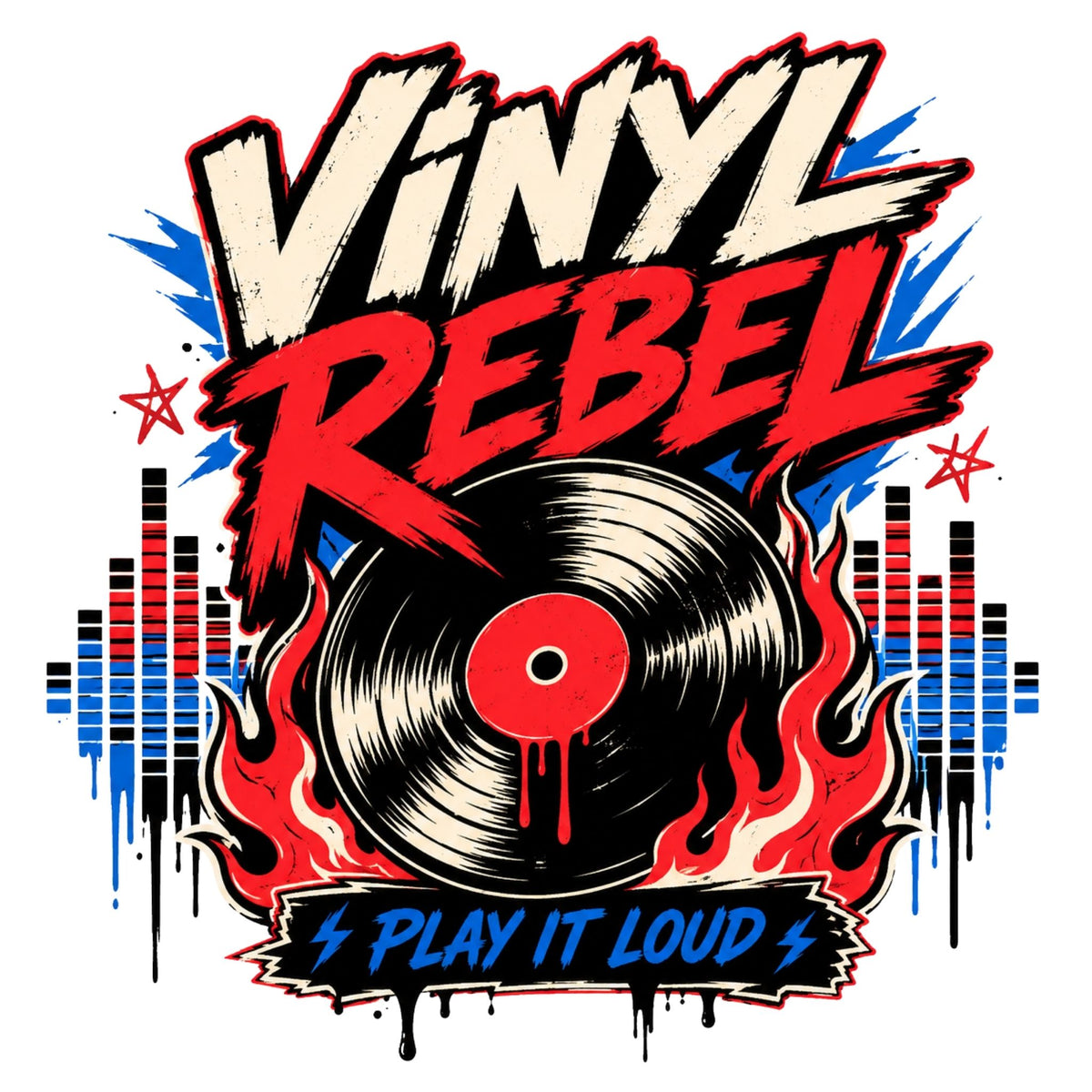 تيشيرت نسائي بتصميم Vinyl Rebel