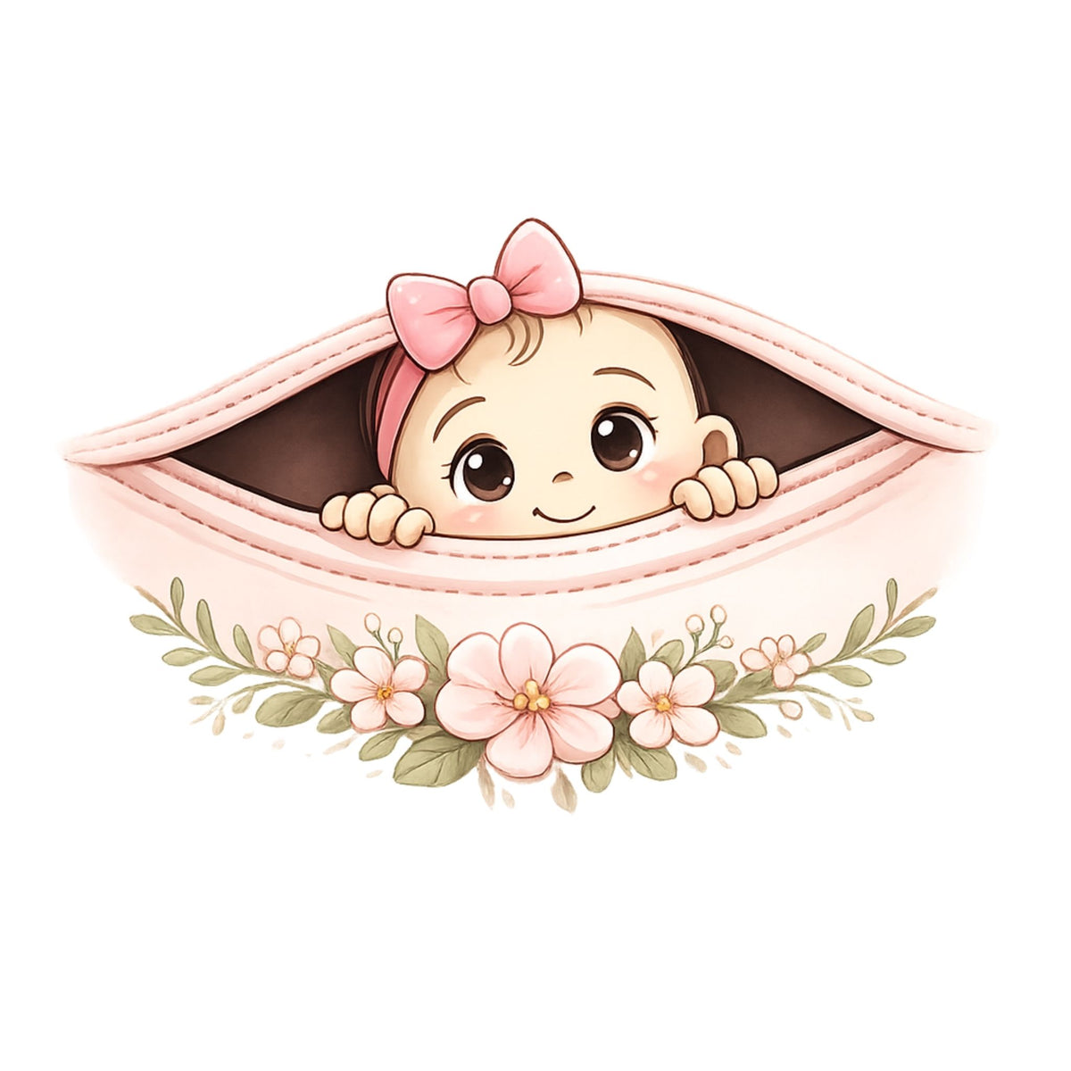 تيشيرت Peekaboo Baby Girl Floral Zipper