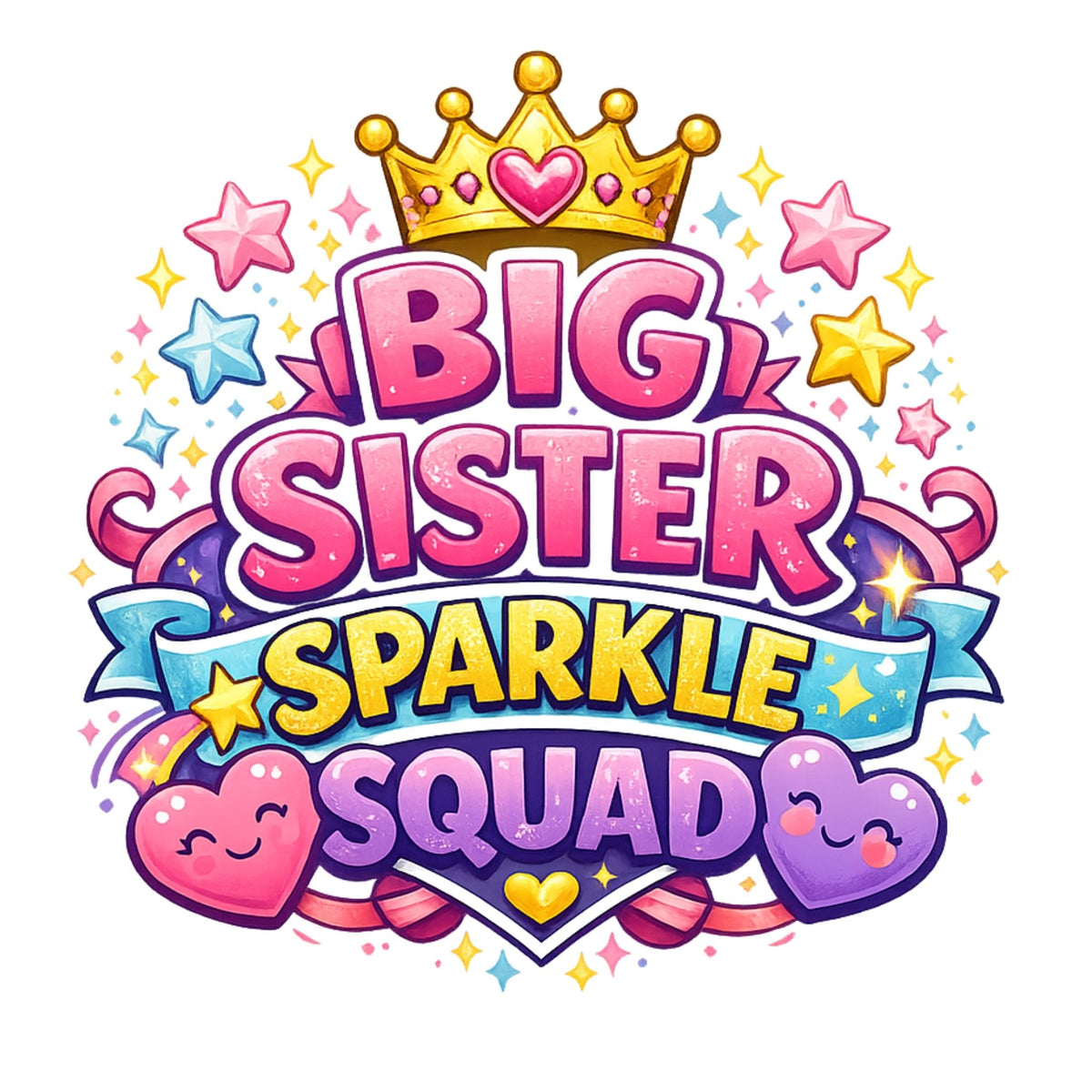 تيشيرت أطفال بتصميم Big Sister Sparkle Squad