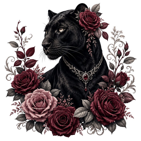 Midnight Panther & Roses – Women’s T-Shirt