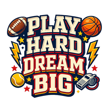 تيشيرت أطفال بتصميم Play Hard Dream Big