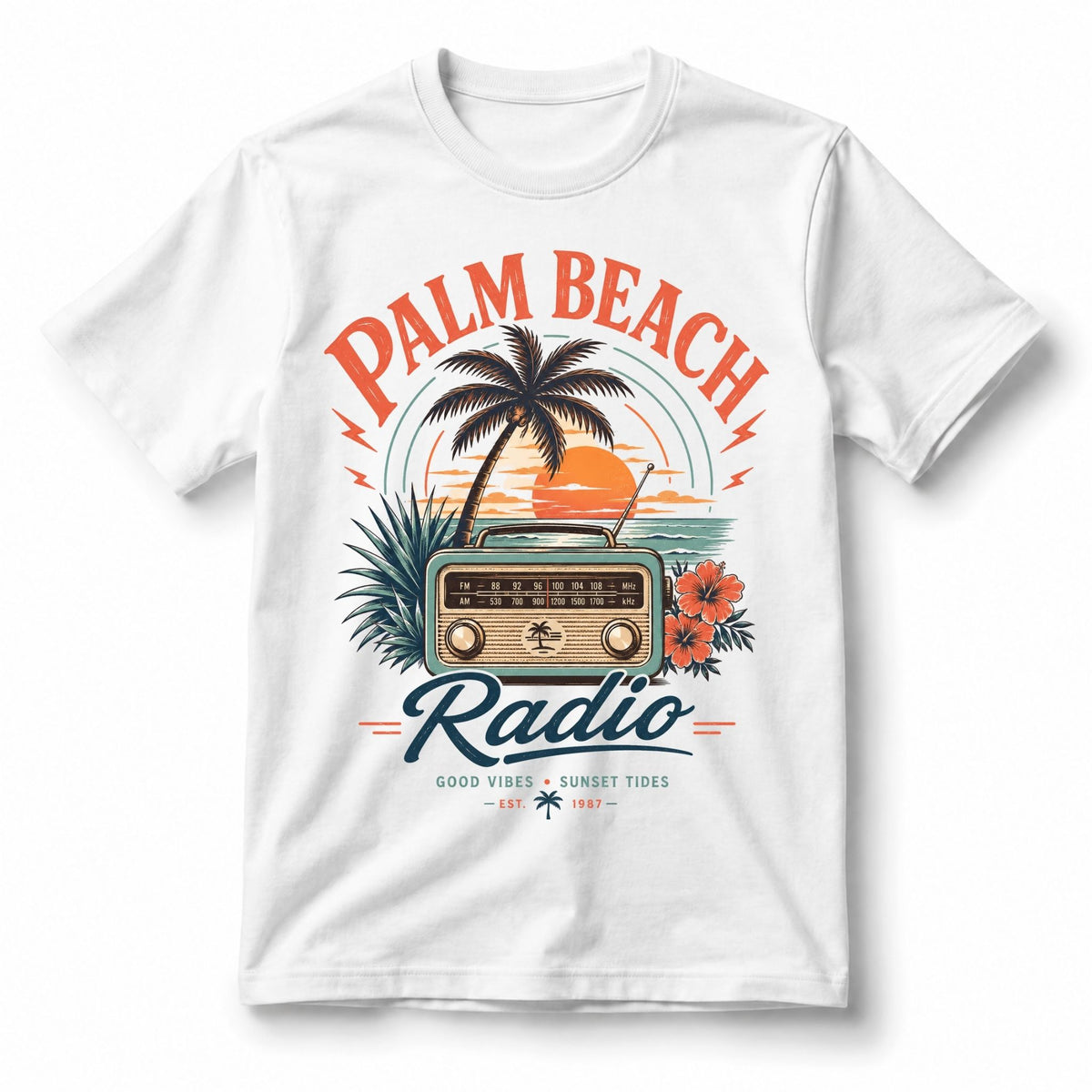 تيشيرت نسائي بتصميم Palm Beach Radio