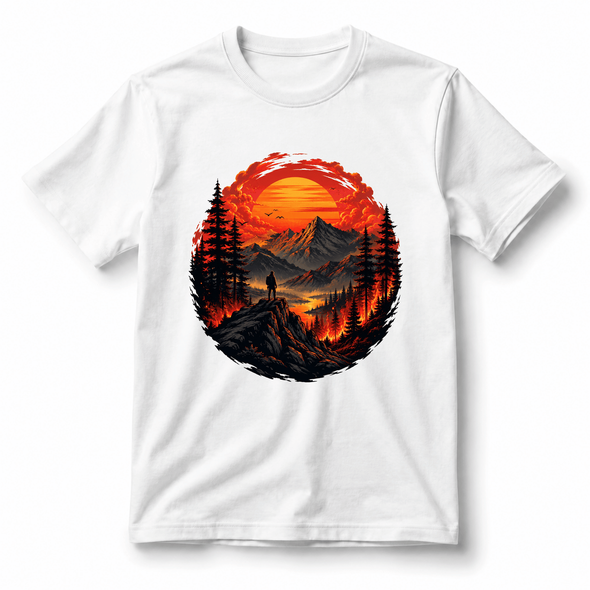 تيشيرت Fiery جبل غروب