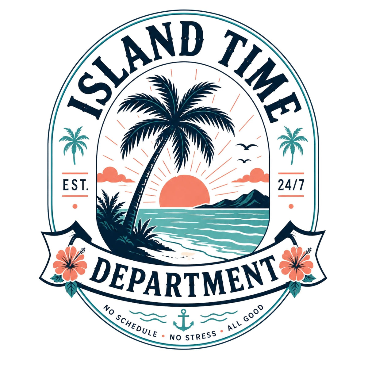 تيشيرت نسائي بتصميم Island Time Department